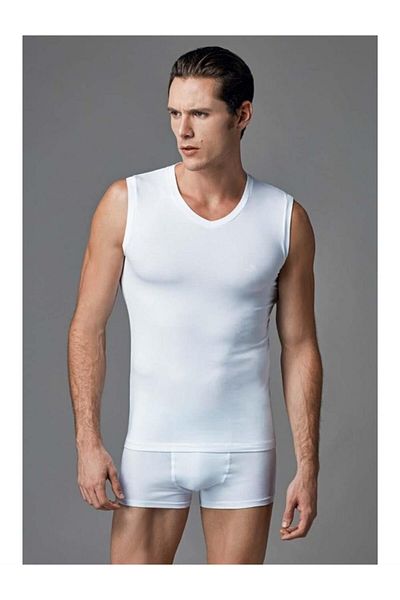 Eros 006 Herren-T-Shirt mit V-Ausschnitt, ärmellos, 2er-Pack