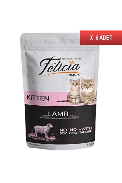 Felicia Pouch Kuzulu Yavru Kedi Konservesi Tahılsız 85 gr X 6 Adet