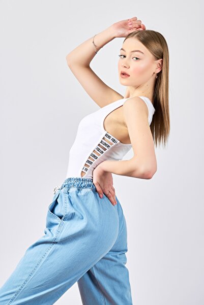 ladyzey Body de damă cu dungi laterale și ferestre pe partea inferioară