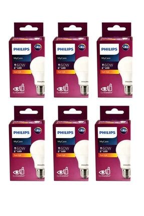 philips mycare led lamba 8w 60w 2700k sari isik 6 li paket fiyati yorumlari trendyol
