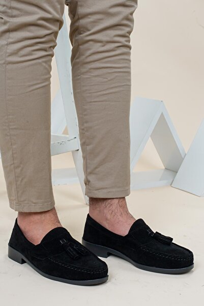 Dayfi Мъжки черни велурени мокасини Corcik обувки