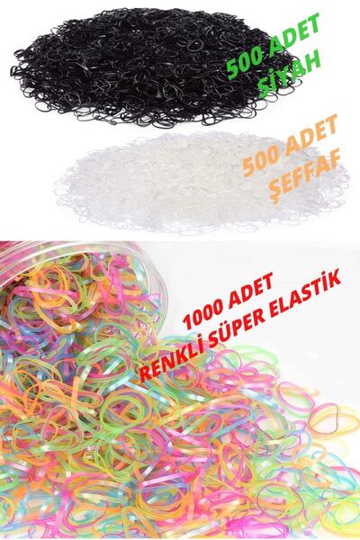 Ct C&t 2000 قطعة من المطاط المضفر للشعر، بيرم، مشبك ذيل حصان للفتيات، شفاف لل...