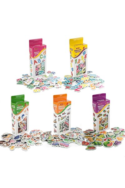Hobialem Magnetic Set of 5, Letters, Numbers, Animals, Fruits, Vehicles