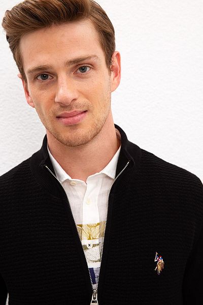 U.S. Polo Assn. Cardigan negru pentru bărbați