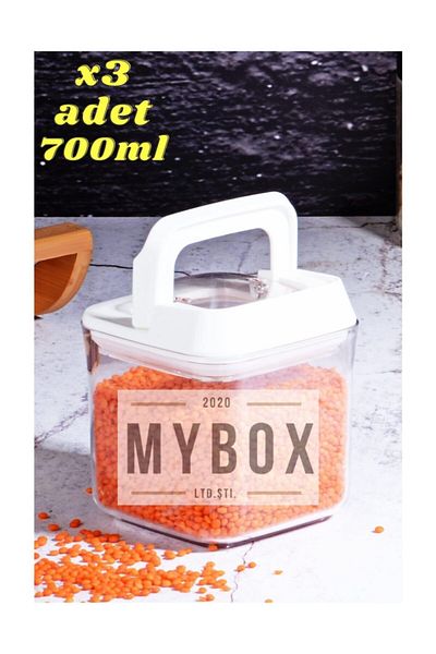 MYBOX 700ml Storage Container X 3 Pieces Super Vacuum White (Special Lid), Food Container