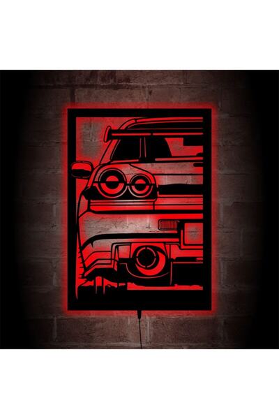 Lucarte Nissan R34 Led Işıklı Tablo Ahşap Duvar Dekoru
