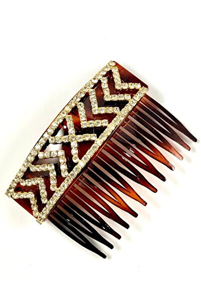 turkuazbijuteri Toka-tarak -taşlı-gece-paralel Taşlı -kahverengi