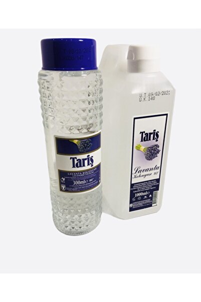 Tariş Lavanta Kolonyası 80 Derece 300cc Cam Şişe Ve 1 Lt Bidon 2'li Set
