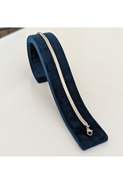 SU PERİSİ TAKI BİJUTERİ Gümüş Çelik Italyan Zinciri ( Yassı ) Bileklik