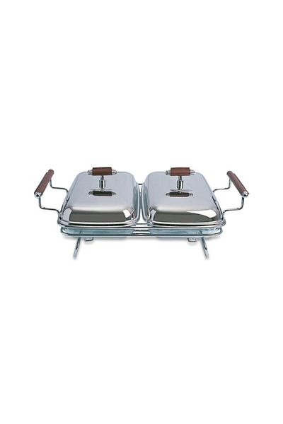 Hisar Vienna Two-Eye Rectangular Candle Warmer with Leather Handle