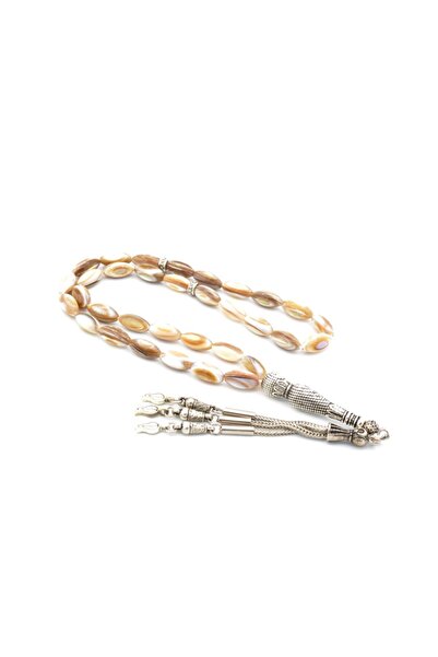 Murty99 Mărgele de rugăciune din sidef maro natural tăiat din boabe de orz au...