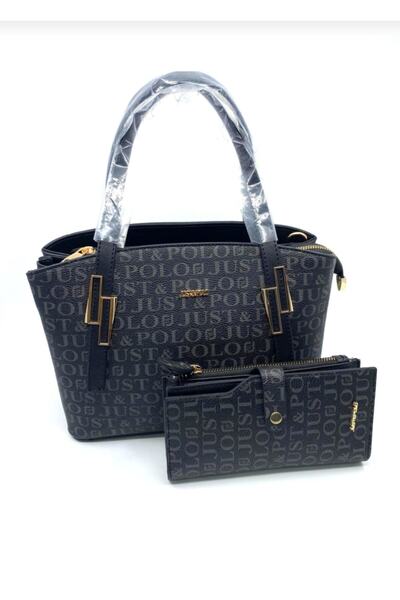 Just Polo Anneler Gününe Özel Takım Siyah Çanta Cüzdan Kombnini Tm2066