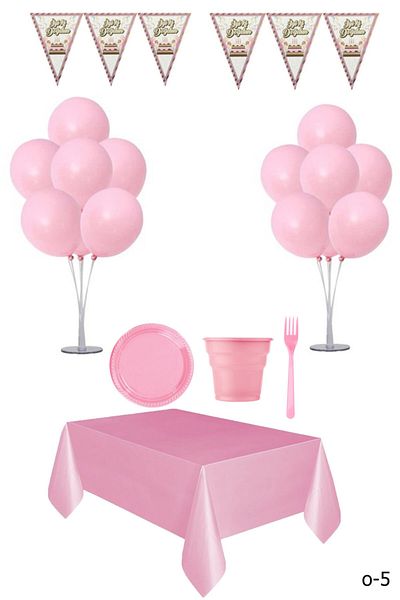 BARN MEMBERS Balloon Stand with Pink Concept Party Set for 24 People