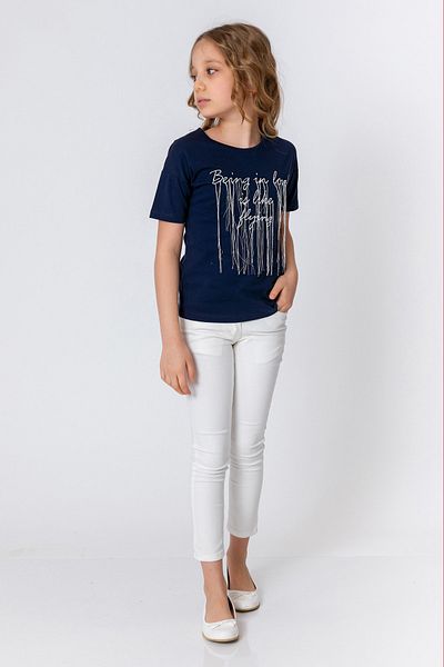 incity Girl's Navy Blue T-Shirt