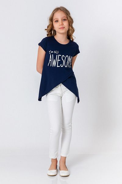 incity Girl's Navy Blue T-Shirt