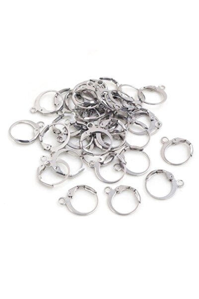 yiğit aksesuar 20 Adet Nikel Gümüş Renk Kaplanmış Ay Kanca Küpe Klipsi