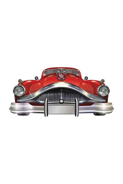 Tilki Dünyası Red Classic Car Front Side Wall Sticker