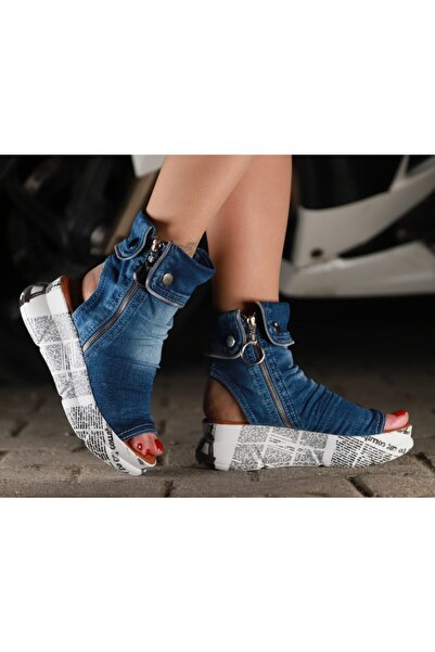 StarBlueMooN Women's Blue Denim Sandals