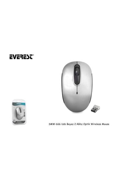 Everest Smw-666 Usb Beyaz 2.4ghz Optik Wireless Mouse