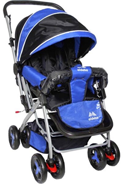 ALDEBA 8028 Çift Yönlü Tam Yatar Bebek Arabası Mavi