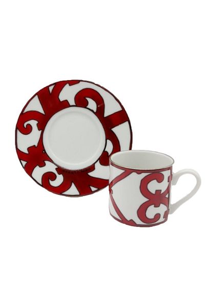 ARTER Home طقم كوب واحد منقوش باللون الأبيض والأحمر