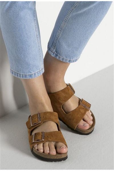Birkenstock Unisex Arizona Sfb Tan Slippers1009527 V3