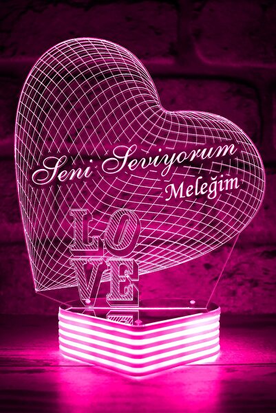Hediye Kovanı أنا أحبك 3D القلب هدية مصباح الحبيب