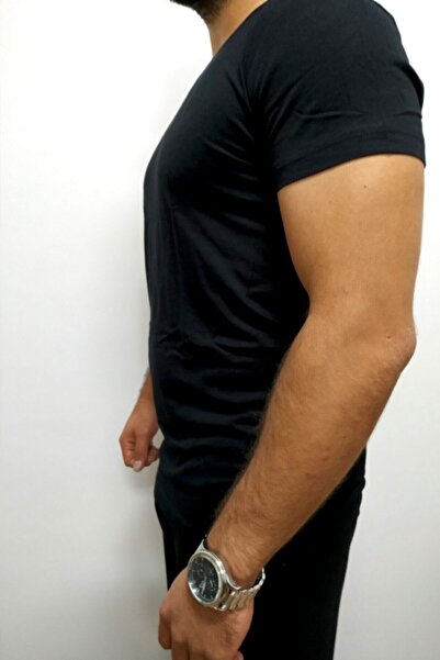 SEASOUL Ανδρικό μπλουζάκι μαύρο μπαμπού με λαιμόκοψη