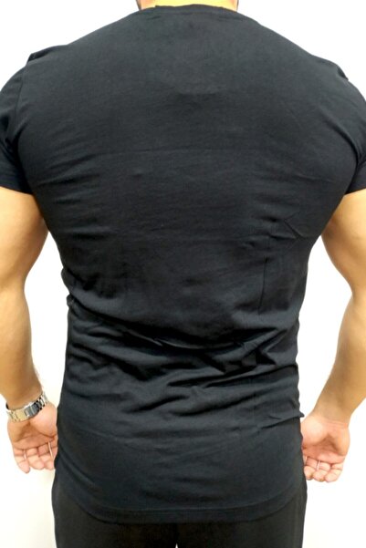 SEASOUL Ανδρικό μπλουζάκι μαύρο μπαμπού με λαιμόκοψη