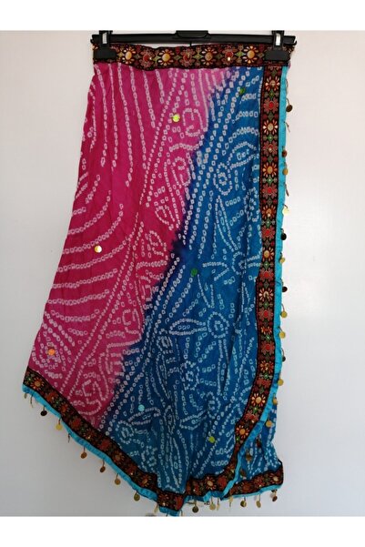Butik Tülin Otantik Pamuk Pembe Mavi Beyazbağlama Batik Payet Işli Cırtcırtlı...