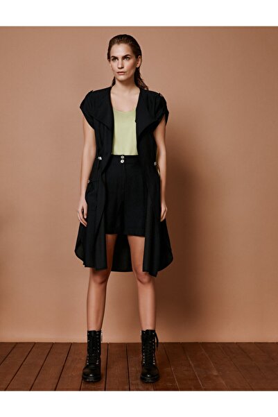 Koton Γυναικεία καμπαρντίνα μαύρη κοντομάνικη 9YAF20011FW