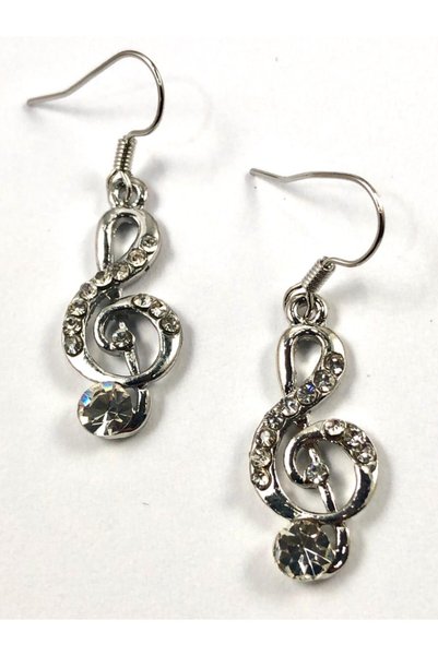turkuazbijuteri Earrings-with stones-left key-music Earrings-with dangle