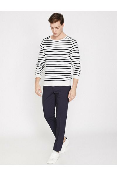 Koton Pánské Slim Fit kalhoty v námořnické modré 9YAM49132NW