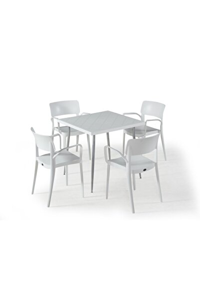 Novussi Panora 4 Sandalyeli Masa Takımı Bahçe Oturma Seti
