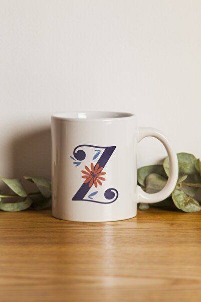 Generic Brand Porcelain - Iqra - Navy Blue Letter Z Mug. .