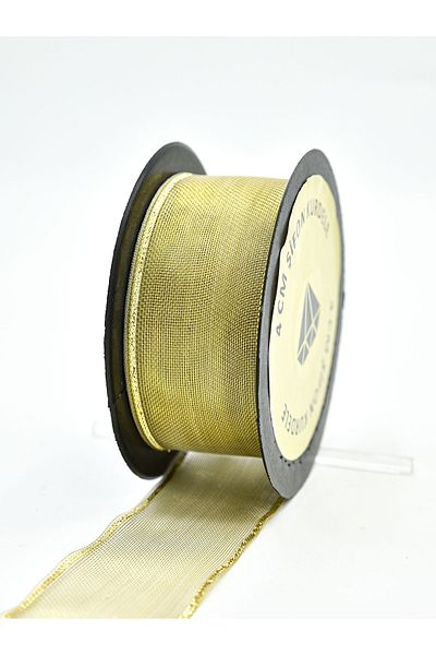 E Elmas Κορδέλα Χρυσή Ασημί Σιφόν 4cm-20m
