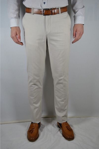 Bomonti Linen Look Cotton Trousers with Garnished Side Pockets