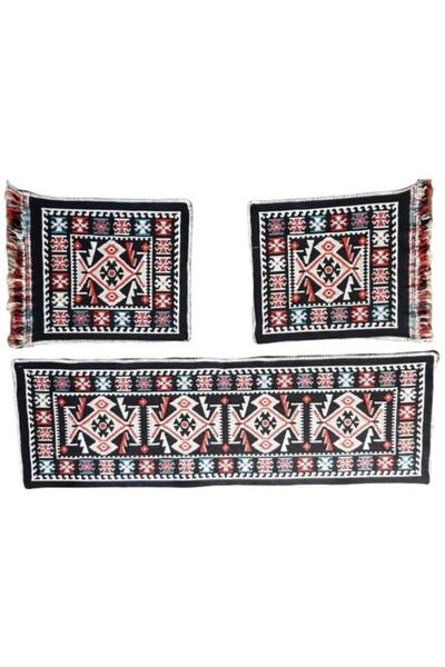 Voho Tekstil Oto Koltuk Kilim Seti  Ön Ve Arka Koltuk Üstü 3 Parça Takımı Siy...