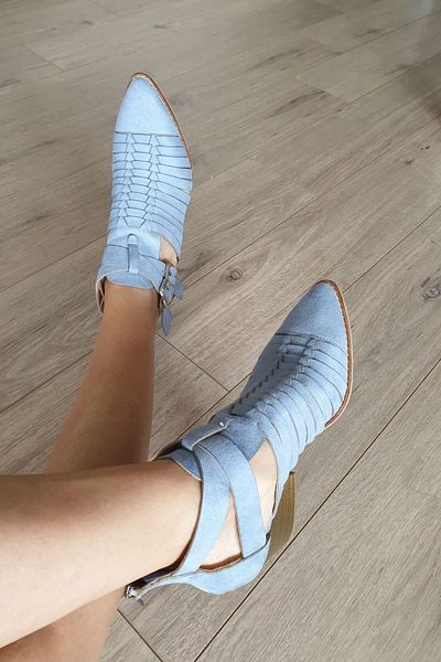 Topukla Footwear Γυναικείες καλοκαιρινές μπότες μπλε 019 1007