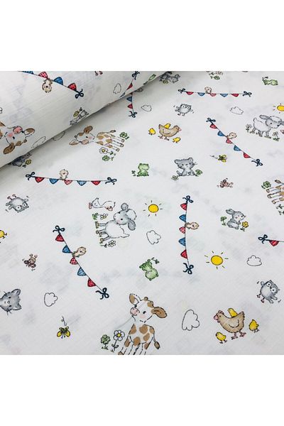 daisy star 160 cm Width Muslin Cloth Fabric