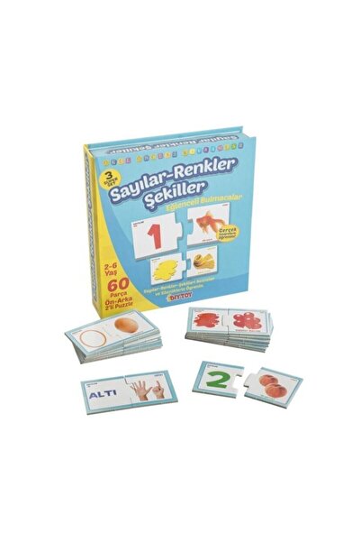 Genel Markalar SAYILAR RENKLER ŞEKİLLER BULMACA EĞİTİCİ OYUN SETİ