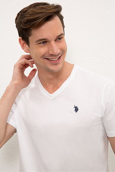 U.S. Polo Assn. Λευκό ανδρικό μπλουζάκι