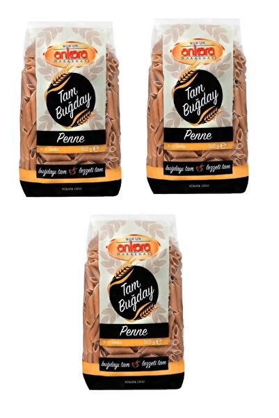 Ankara Makarna Makarna Tam Buğday Penne 500 Gr X3 Adet