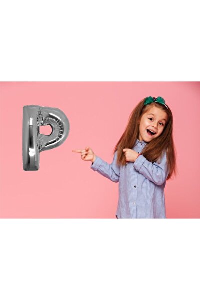 Ekin Süs بالون فضي على شكل حرف P مقاس 40 سم