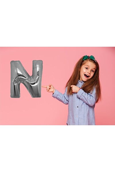 Ekin Süs بالون فضي بحرف N مقاس 40 سم