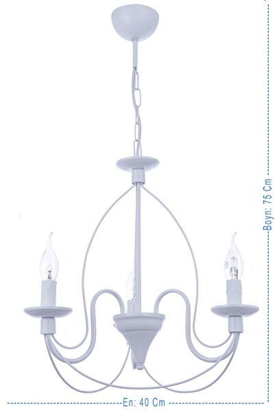 Genel Markalar Kale 3 Lü Avize (beyaz)