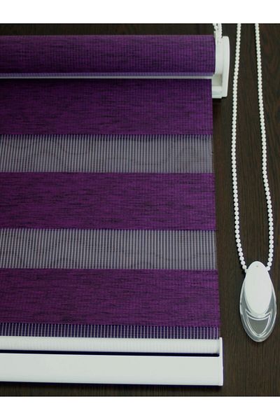 buperde Purple Bamboo Zebra Roller Blinds