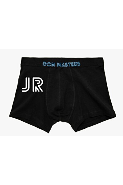 BoxerMasters Muški crni Jr - Napisano Štampano bokserice