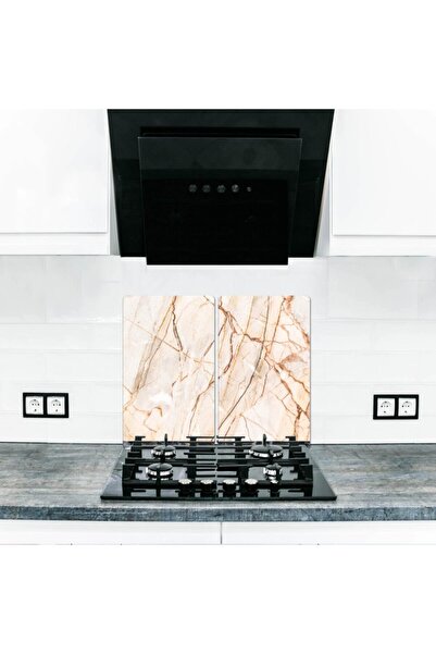 Saban واقي موقد زجاجي أحمر اللون ولوح تقطيع زجاجي 30 سم × 52 سم قطعتين