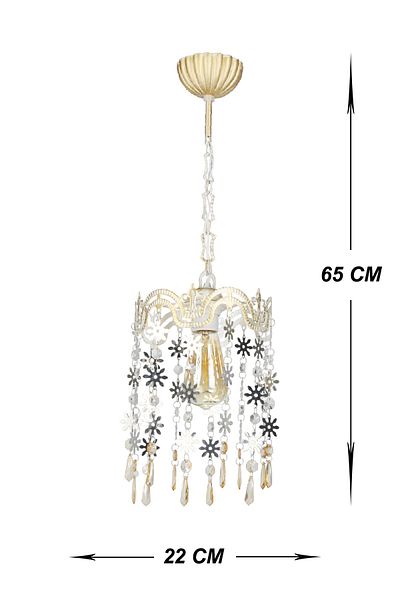 VENON Güven Chandelier Iley Single Kt Cream Yellow Patina Chandelier